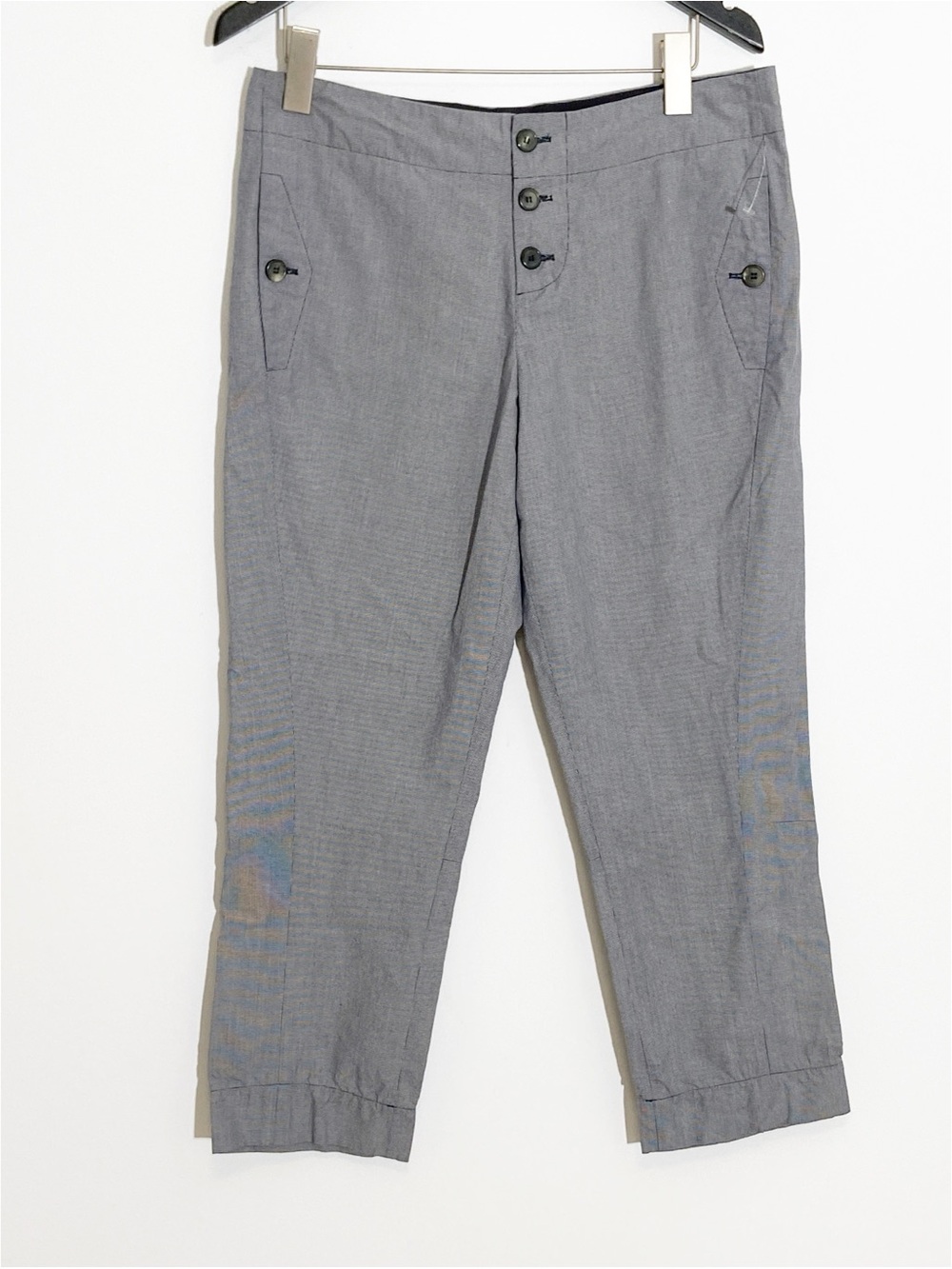 Marni Light Gray Cropped Button Front Capri Pants